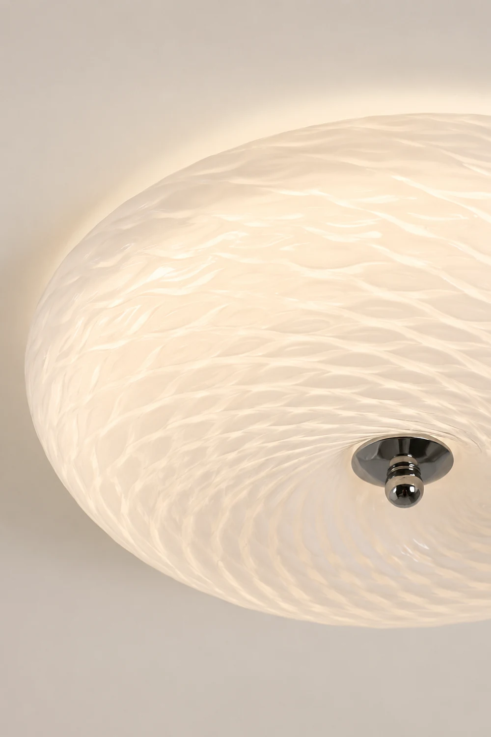 Hailie Design Circle LED Ceiling Light Metal/Glass White Bedroom/Living Room - Lumpaz