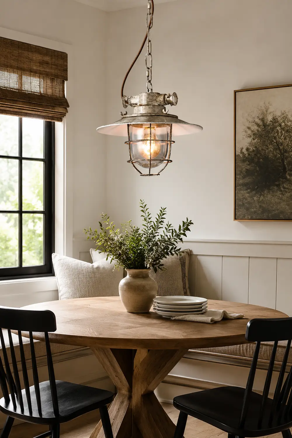 Alessio Industrial Metal/Glass Pendant Light White/Blue Bedroom - Lumpaz