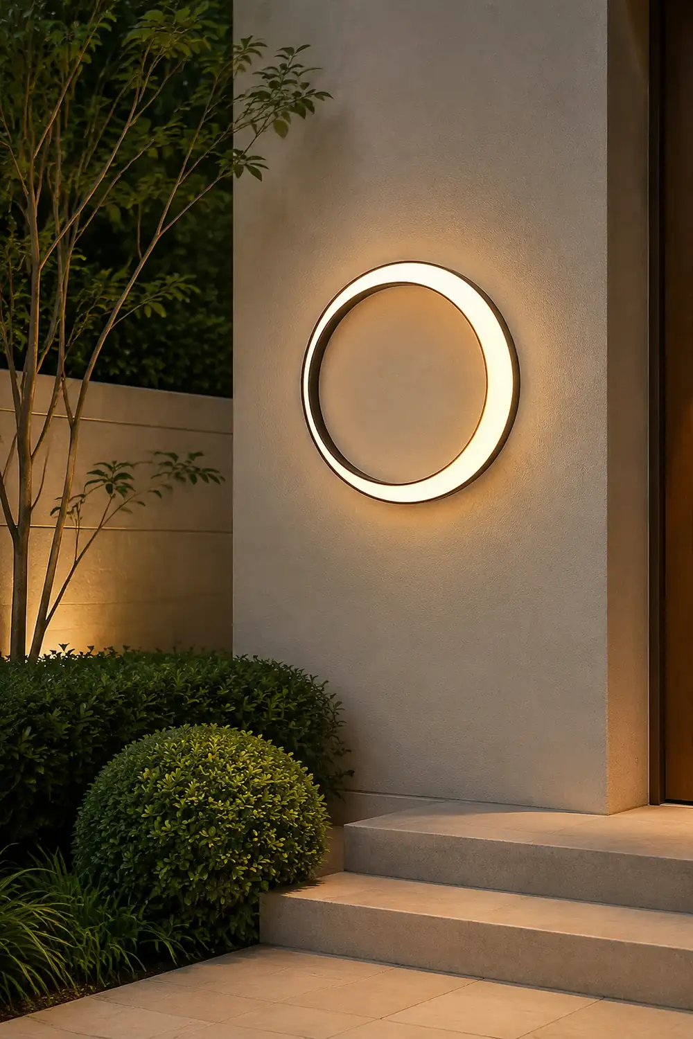 Elif Modern Ring Metal Wall Light, Art, Outdoor - Lumpaz