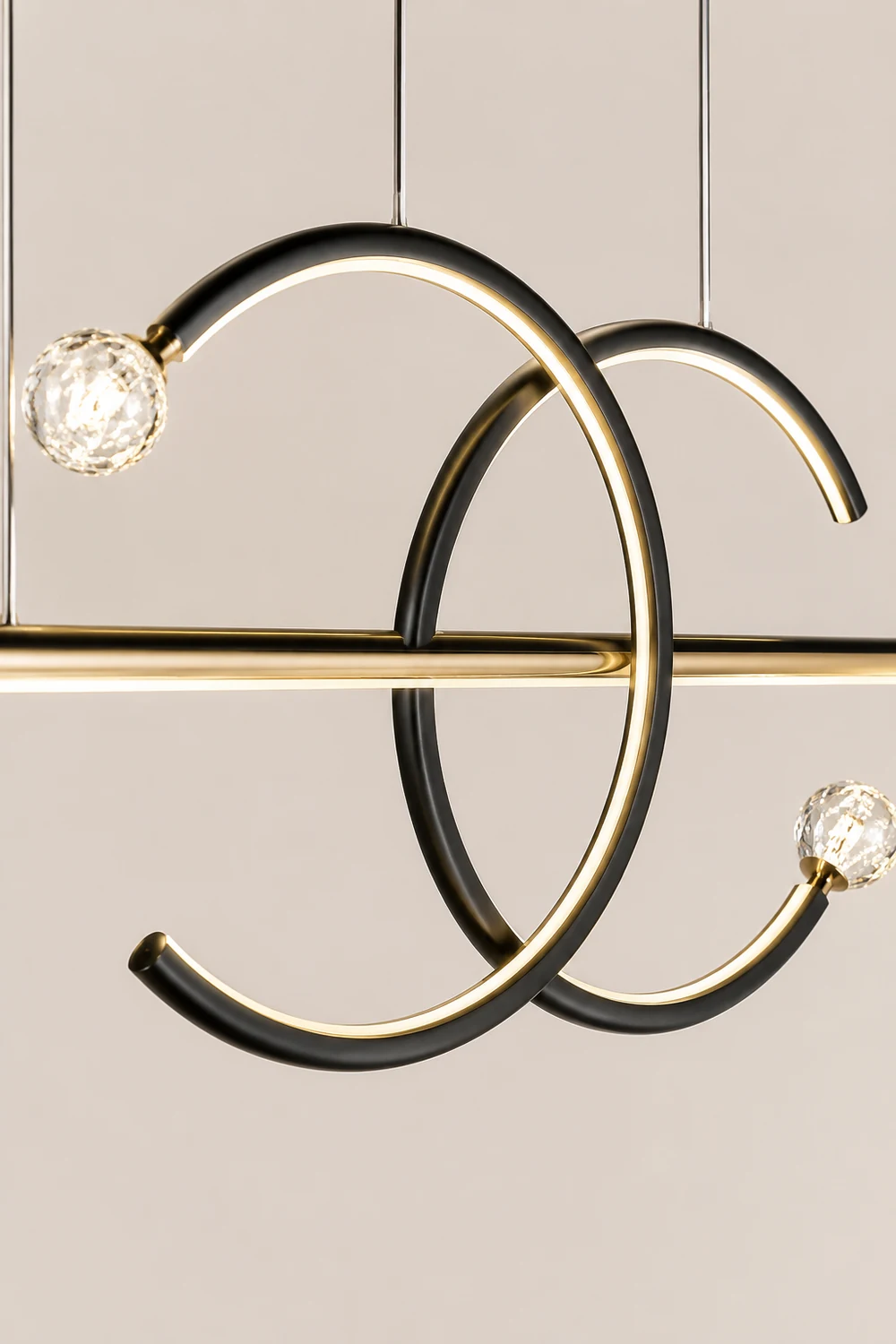 Madina Modern Pendant Light Double-C Gold/Black Dining Room - Lumpaz