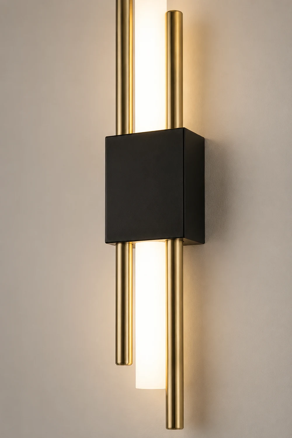 Alana Modern Bar Metal/Acrylic LED Wall Lamp Black/Gold Bedroom - Lumpaz