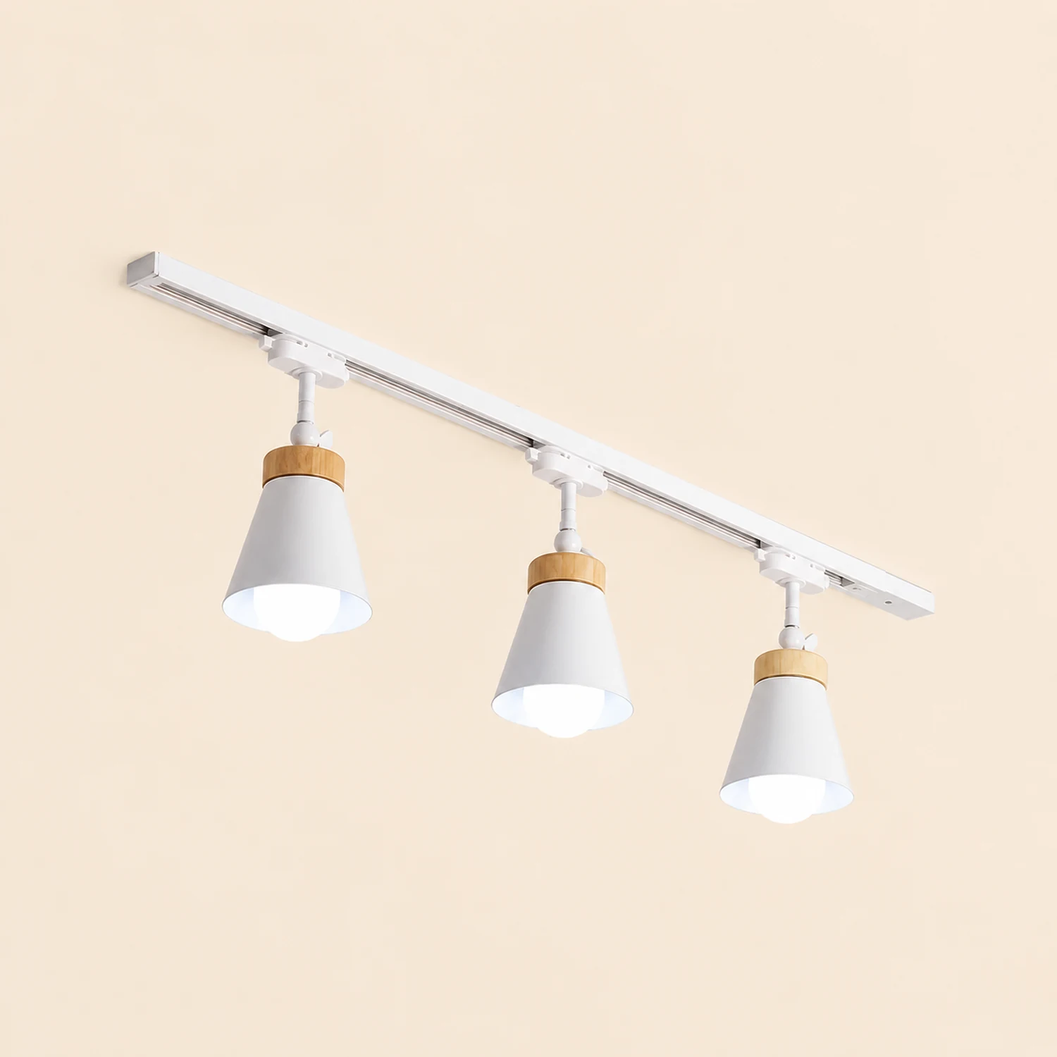 Haney Nordic Modern Cone Metal LED Ceiling Light Spotlight, Black/White - Lumpaz