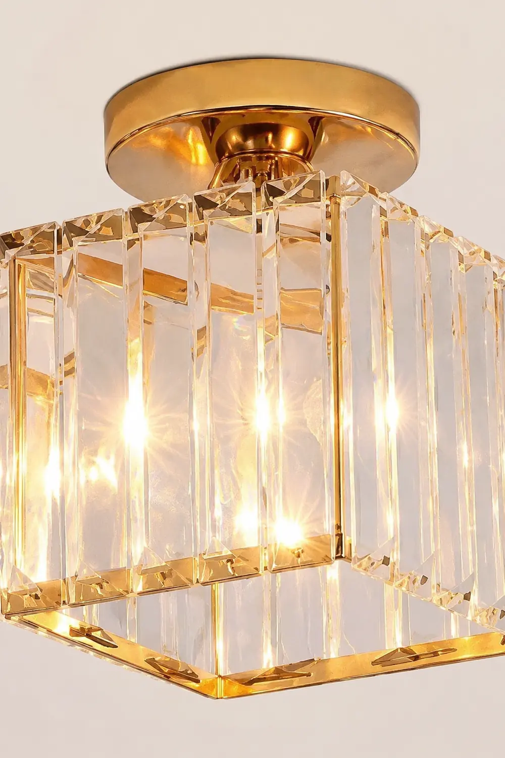 Herbert Modern Metal/Crystal Flush Mount Ceiling Light, 3 Colors - Lumpaz
