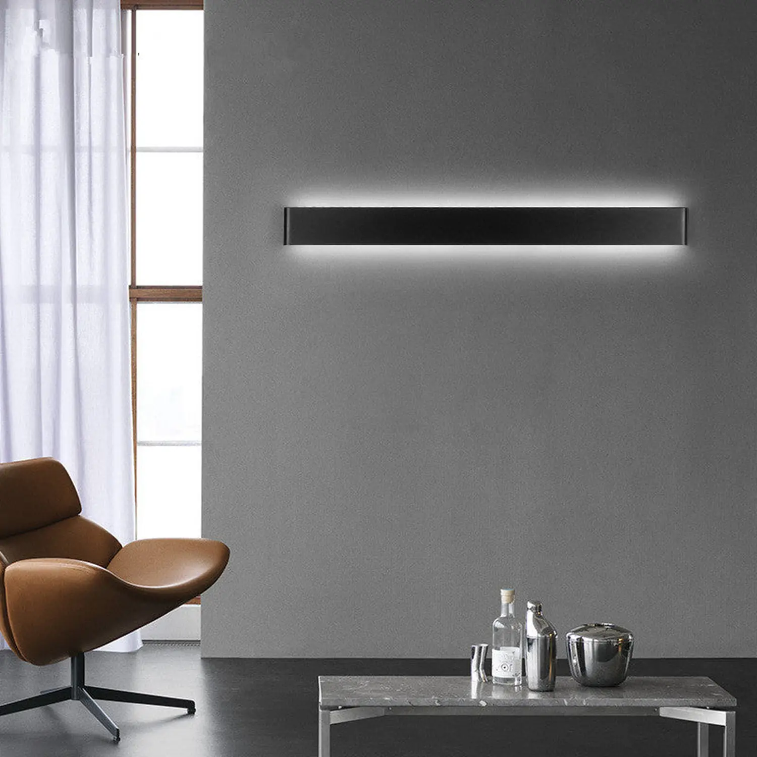 Edge Minimalist Wall Lamp, Black/White - Lumpaz