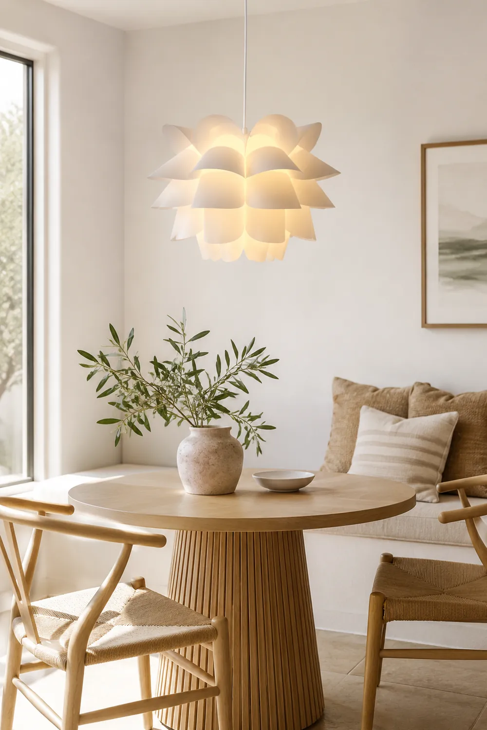 Cairns Nordic White Flower Pendant Light - Lumpaz
