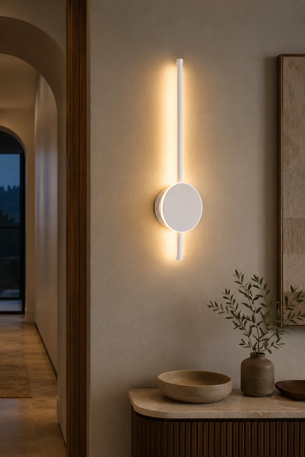 Edge Modern Round Linear Metal Wall Lamp, White/Black/Gold - Lumpaz