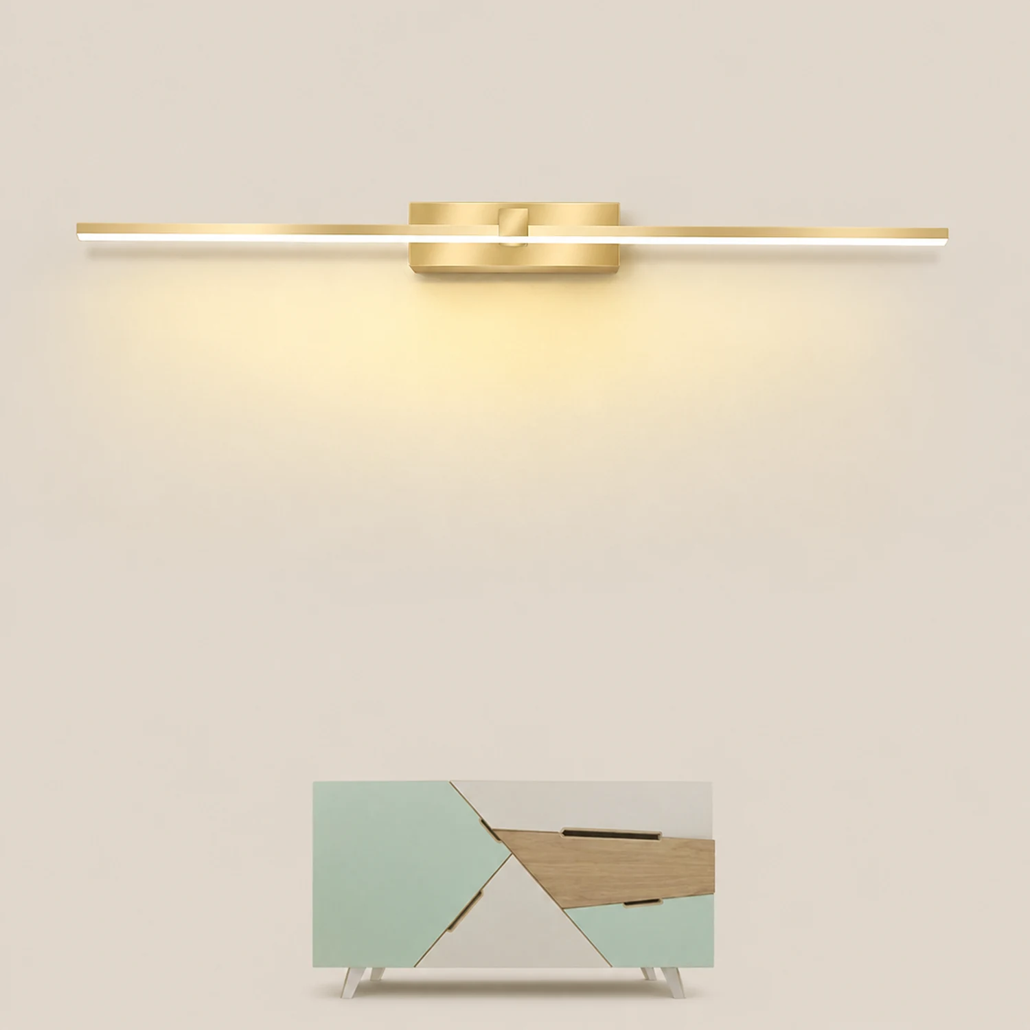 Leigh Modern Linear Mirror Vanity Wall Lamp Gold Bathroom Bedroom - Lumpaz