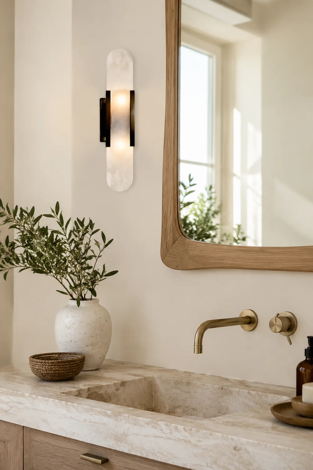 Chan Dolomite Wall Mounted Reading Light Sconces, Black & Gold - Lumpaz