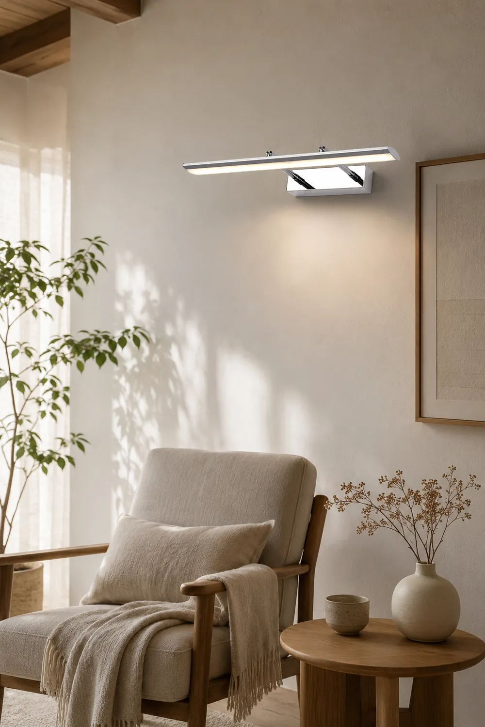Leigh Modern Rectangular Wall Lamp,Black/Silver - Lumpaz