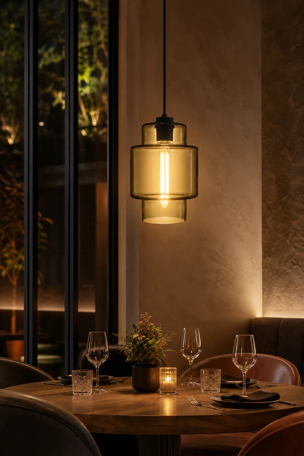 Zaid Modern Art Deco LED Cylindrical Metal/Glass Pendant Light - Lumpaz