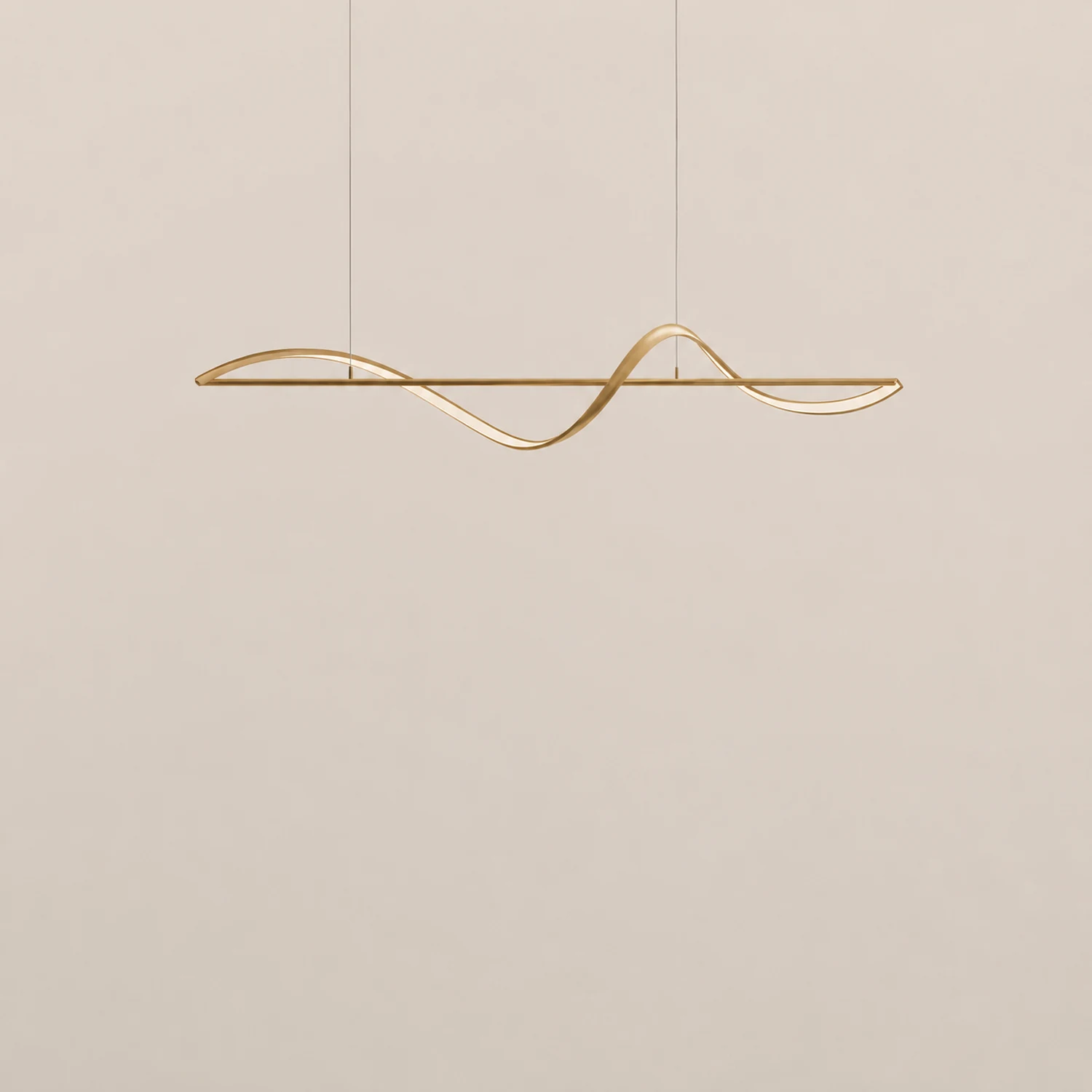 Pendant Light Wave Minimalist Designer Metal Brass/Black Art Gallery - Lumpaz