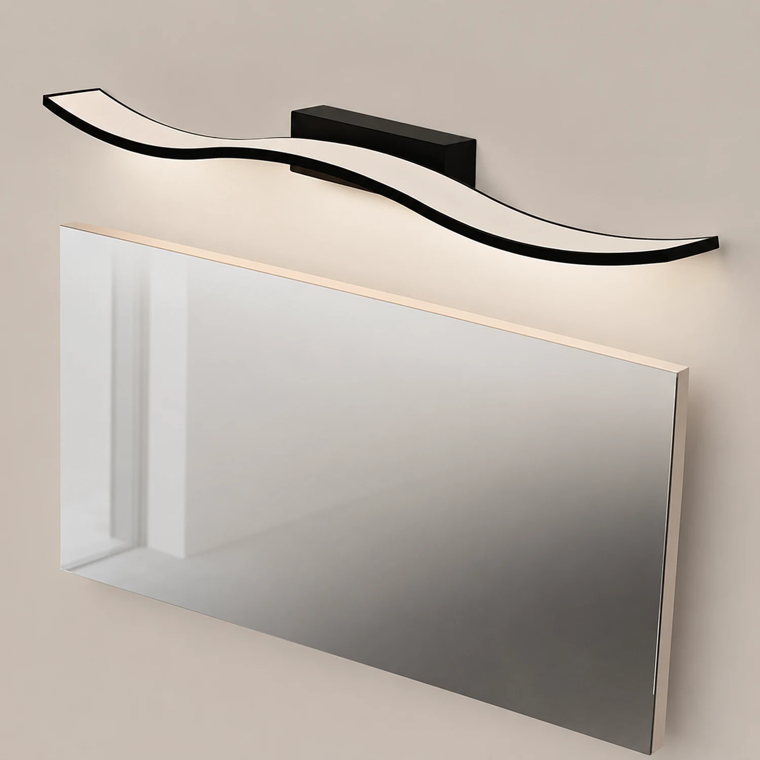 Leigh Modern Art Wave Shape LED Indoor Wall Lamp, Black/White - Lumpaz