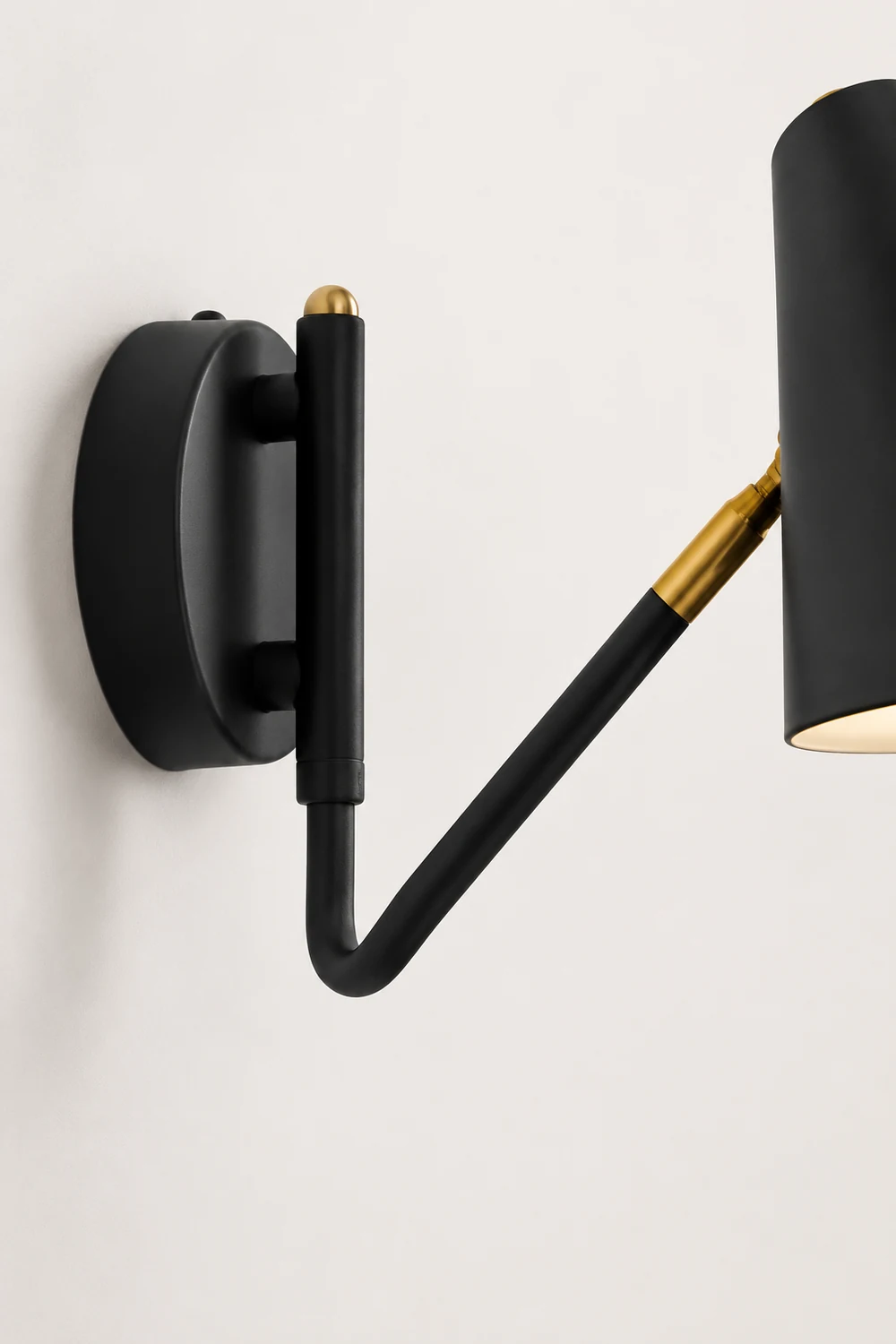 Brady Rotatable Wall Lamp, Black & White & Gold, Bedroom - Lumpaz