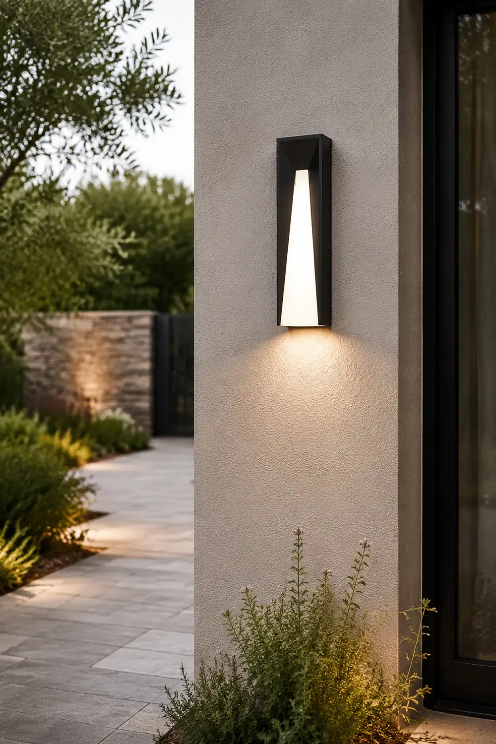 Orr Modern Rectangular Metal Outdoor Wall Lamp, Black/White - Lumpaz