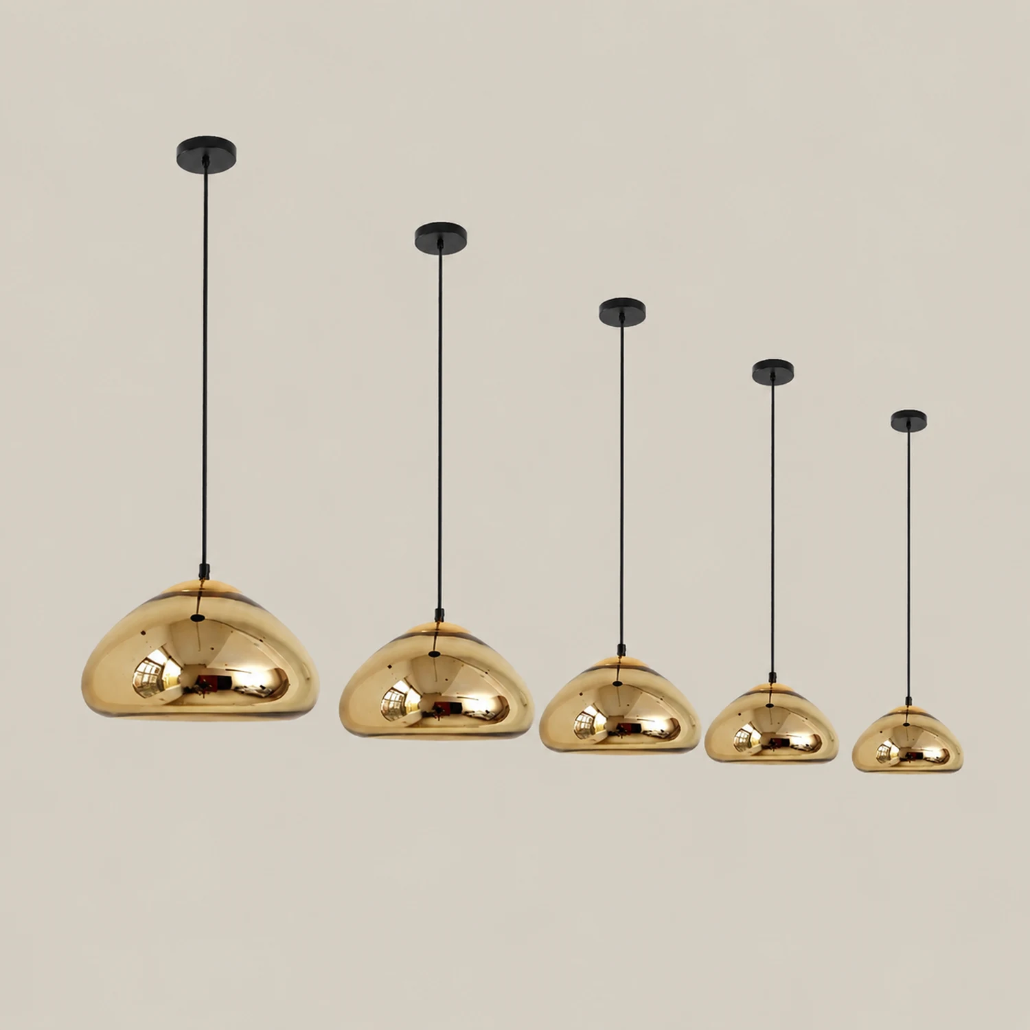 Morandi Modern Bread Shape Glass/Metal Pendant Light, 3 Colors - Lumpaz