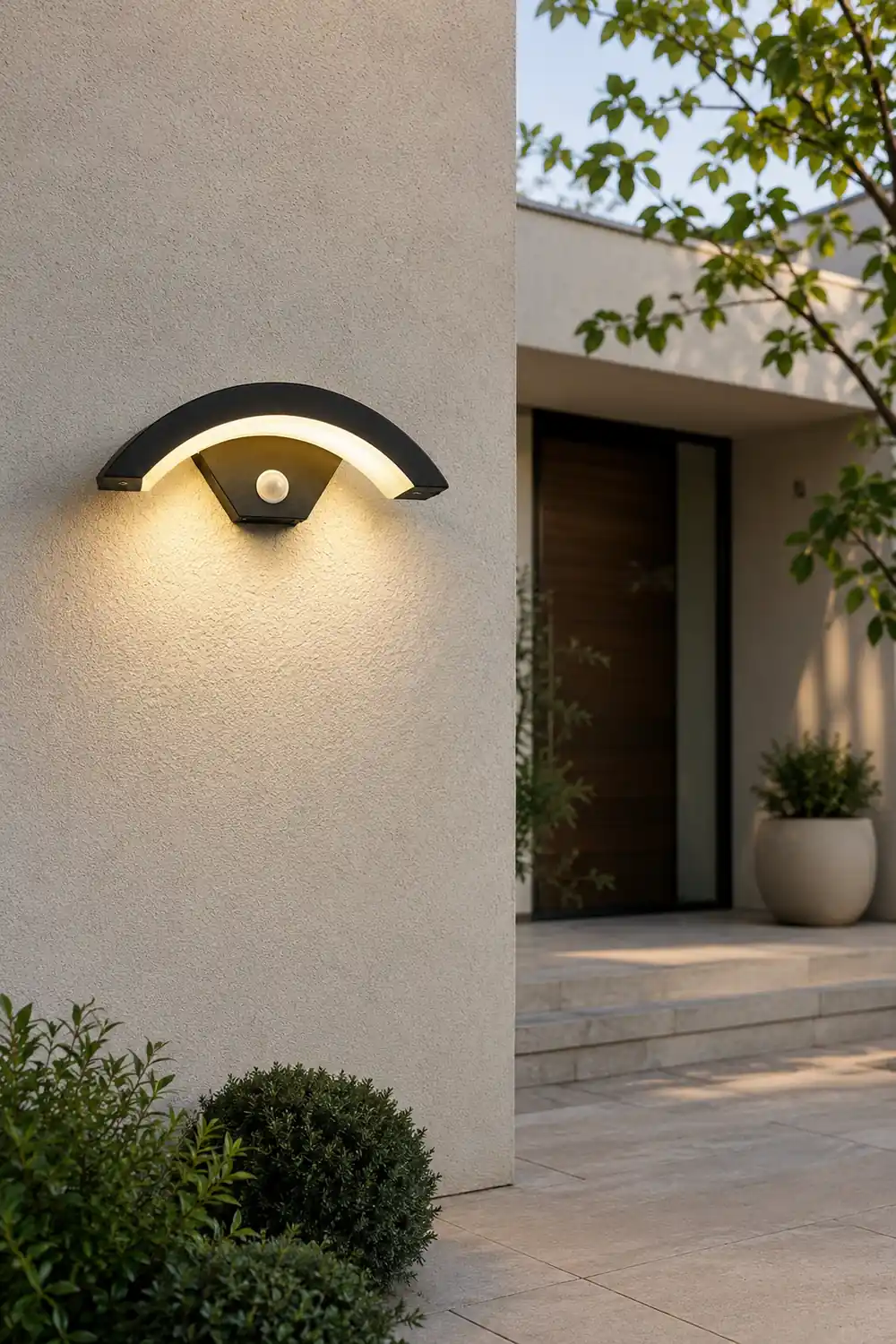 Orr Nordic Arc Metal LED Outdoor Wall Lamp, Black - Lumpaz