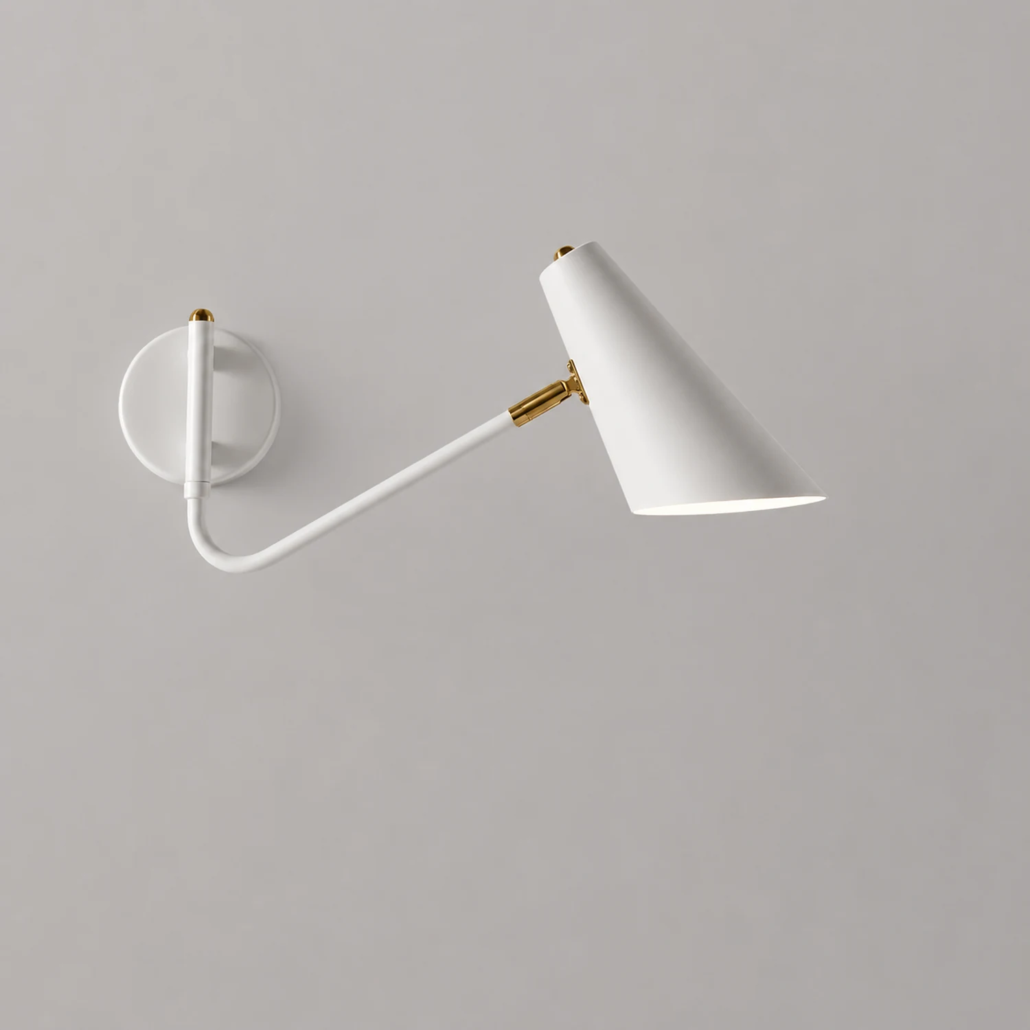 Brady Rotatable Wall Lamp, Black & White & Gold, Bedroom - Lumpaz