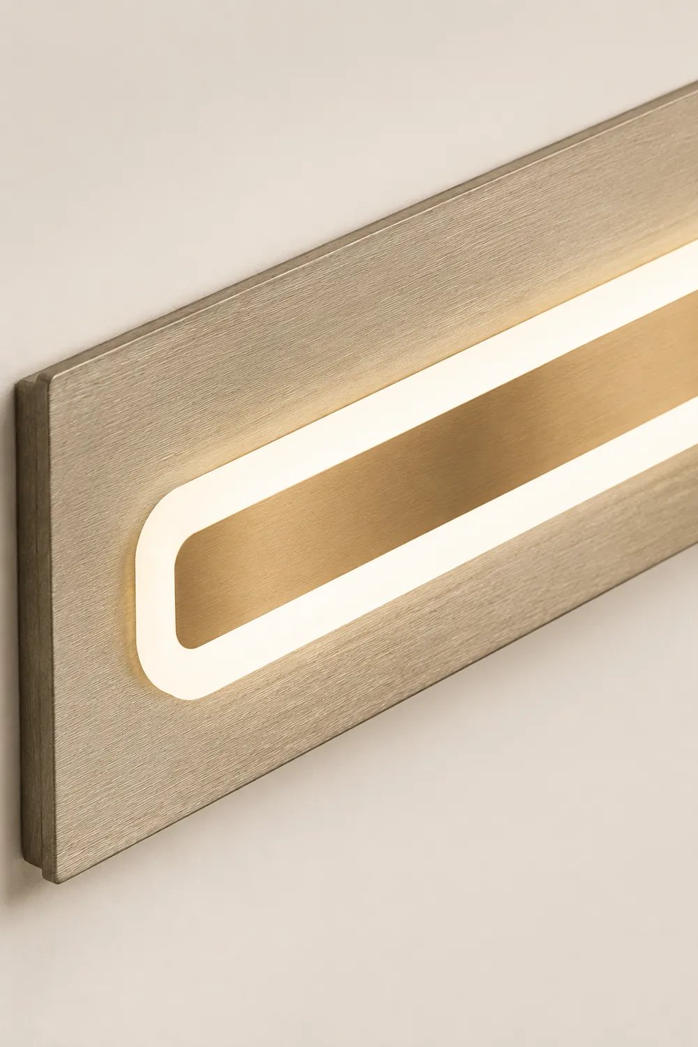 Leigh Modern Rectangular Vanity Mirror Front Wall Lamp, Gold - Lumpaz