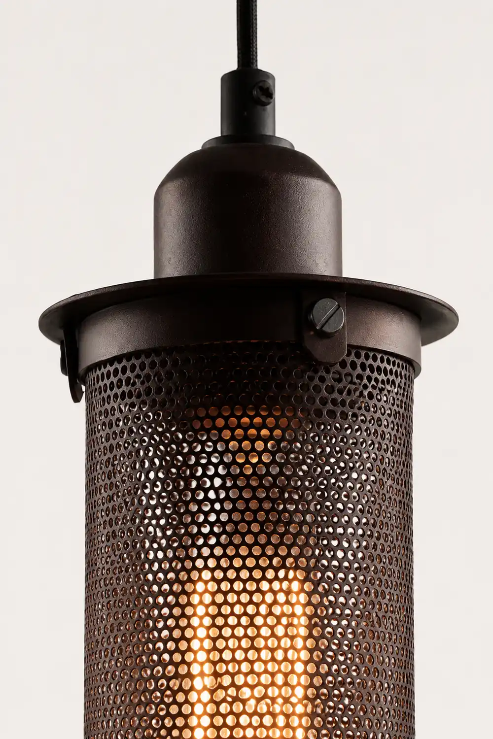 Sanna Industrial Metal Pendant Light, Black/Rust - Lumpaz