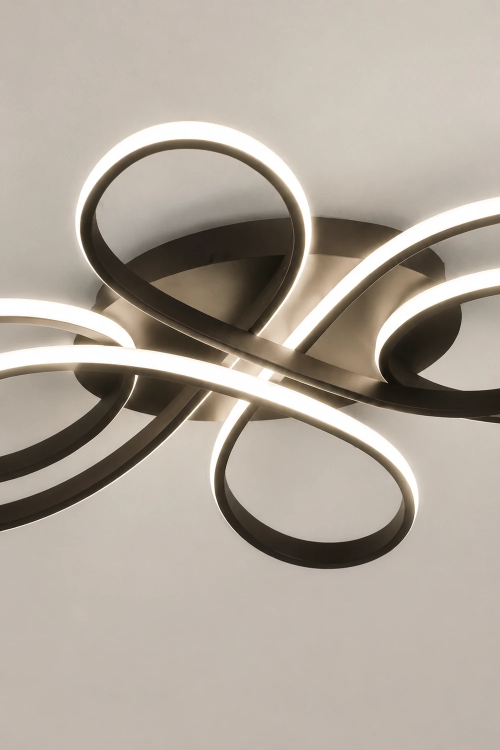 Lacey Modern LED Multi Rings Flush Mount Ceiling Light Brown/White - Lumpaz