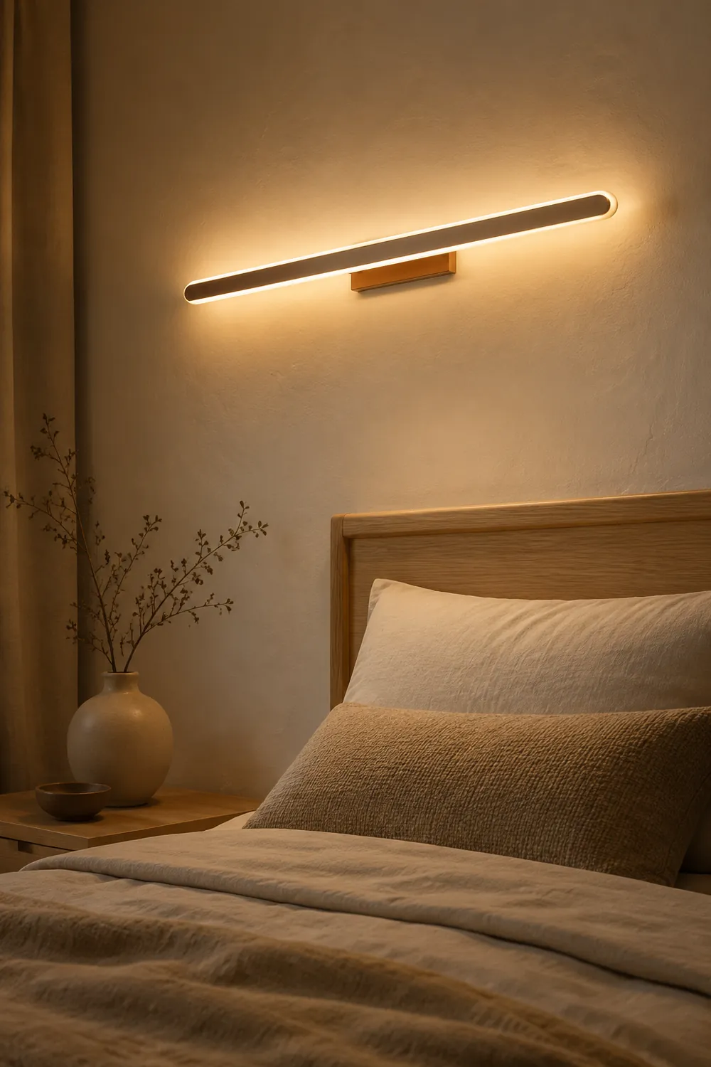 Leigh Modern Linear Minimalist Mirror Front Metal Wall Lamp, Gold - Lumpaz