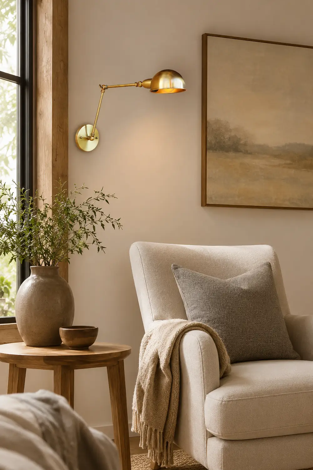 Brady Vintage Semi-sphere Metal Swing Arm Foldable Wall Lamp, Bronze - Lumpaz