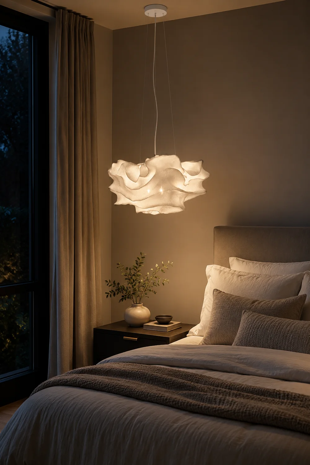 Renée Modern Art Deco White Pendant Lights, Metal Shade - Lumpaz