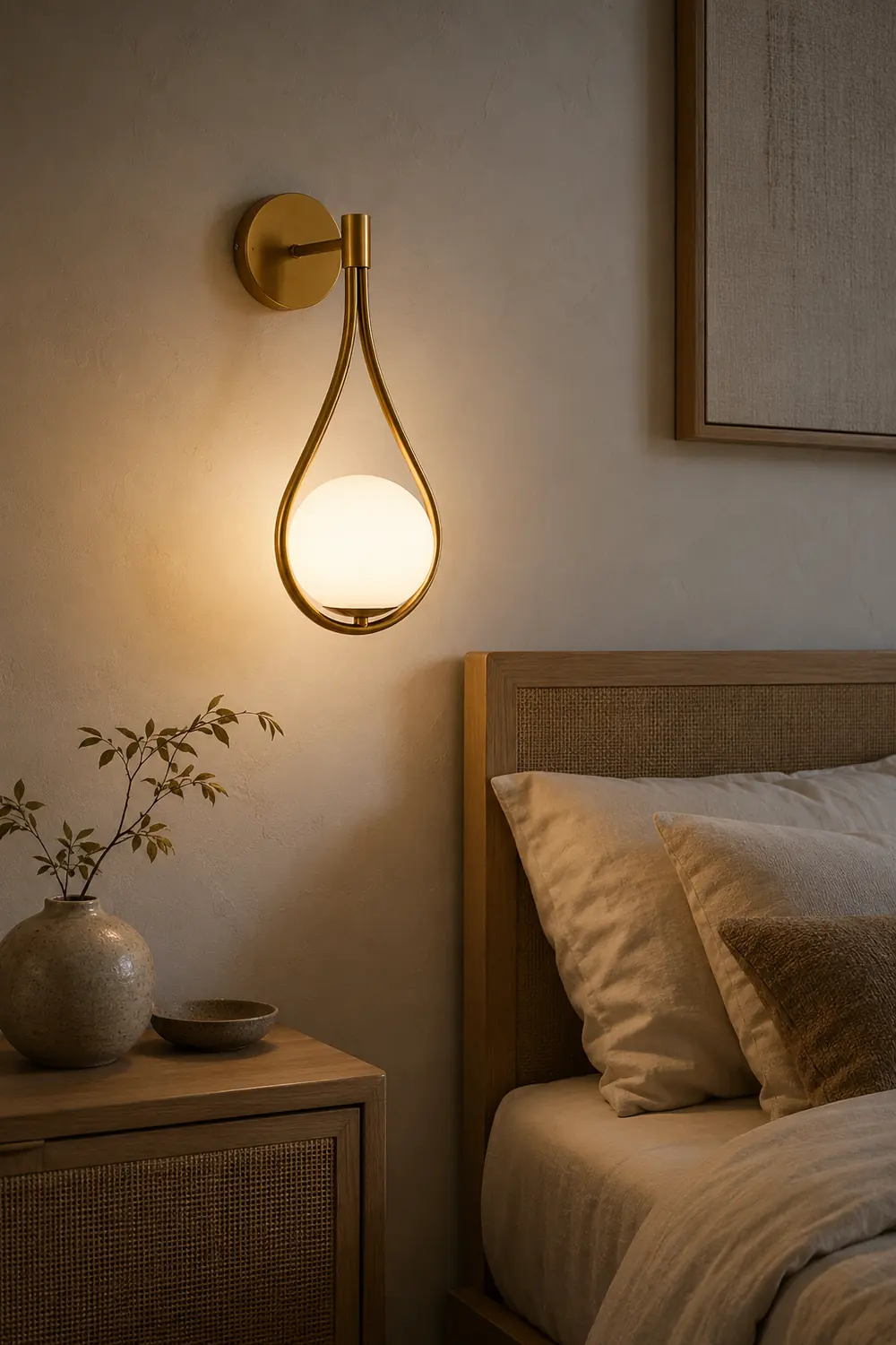 Valentina Nordic Creative Minimalist Water Drop Glass Gold Wall Lamp - Lumpaz