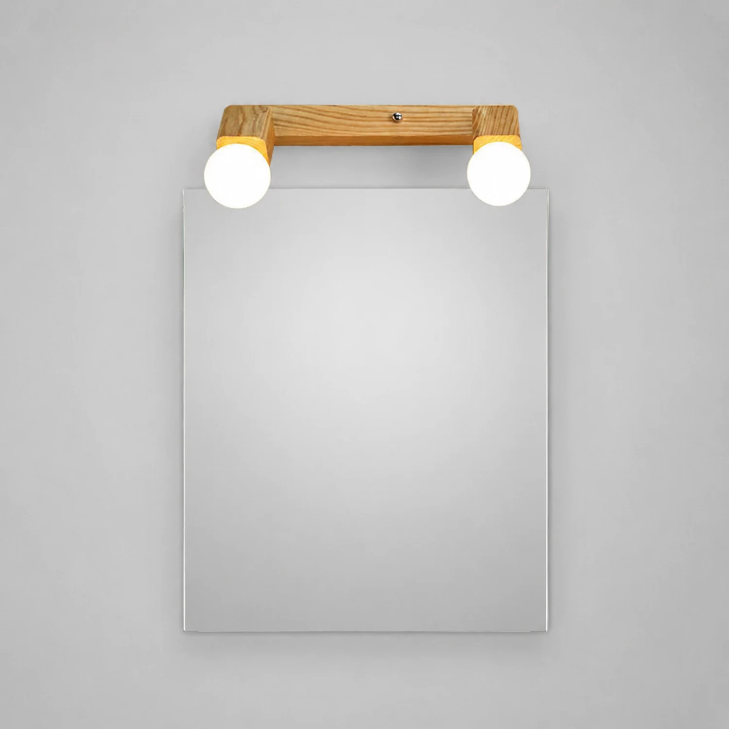 Ozawa Modern Square Globe Metal/Wood Wall Lamp, Vanity Light - Lumpaz