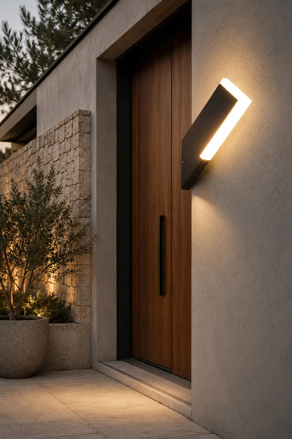 Orr Modern Geometric Acrylic Outdoor Wall Lamp, Black - Lumpaz