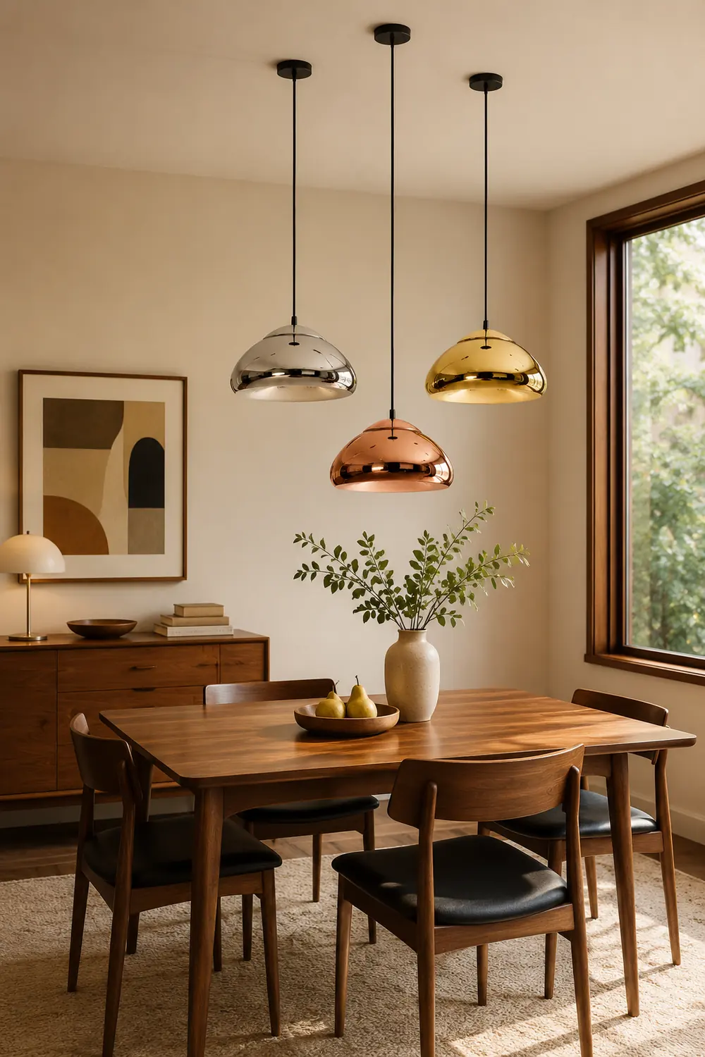 Morandi Modern Bread Shape Glass/Metal Pendant Light, 3 Colors - Lumpaz