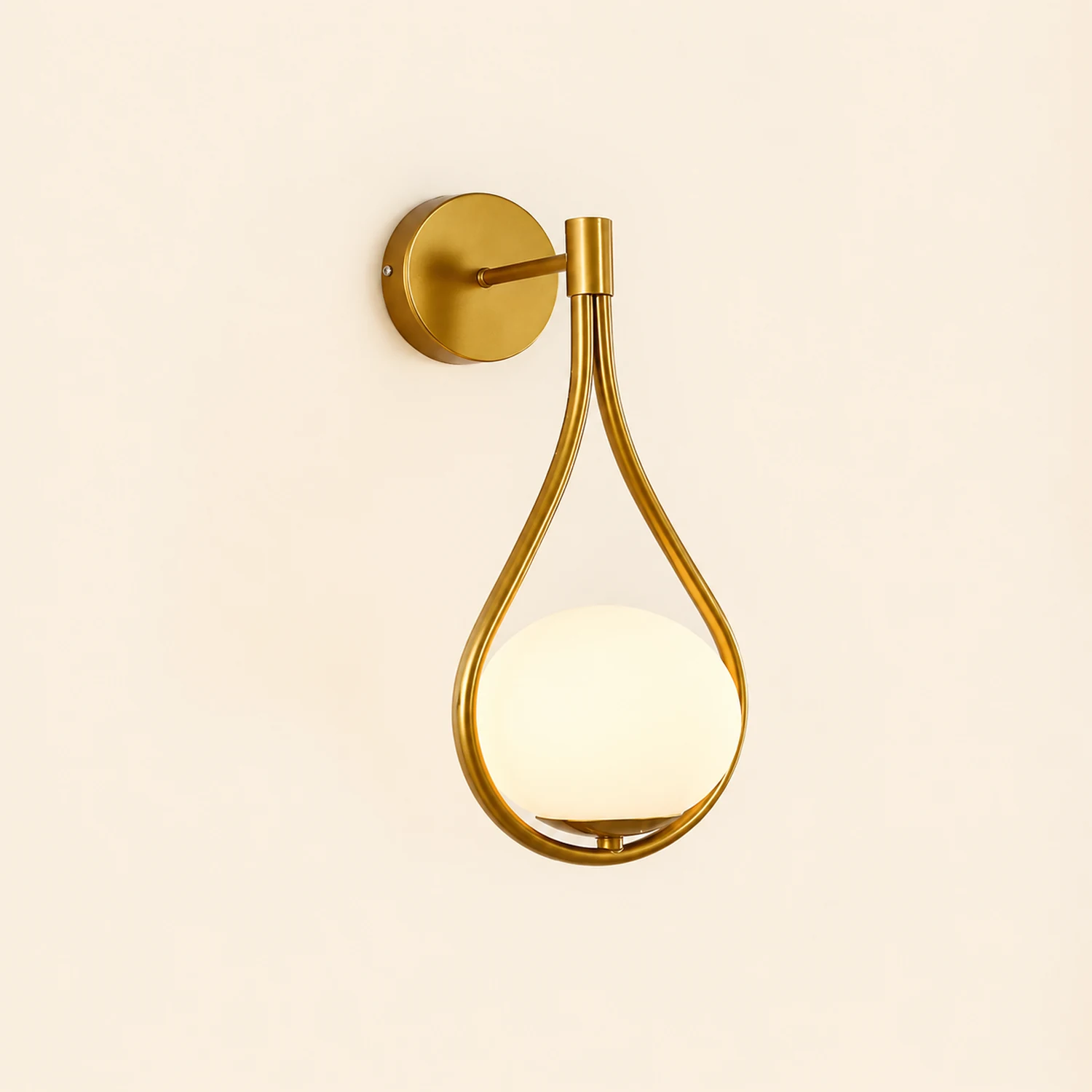 Valentina Nordic Creative Minimalist Water Drop Glass Gold Wall Lamp - Lumpaz