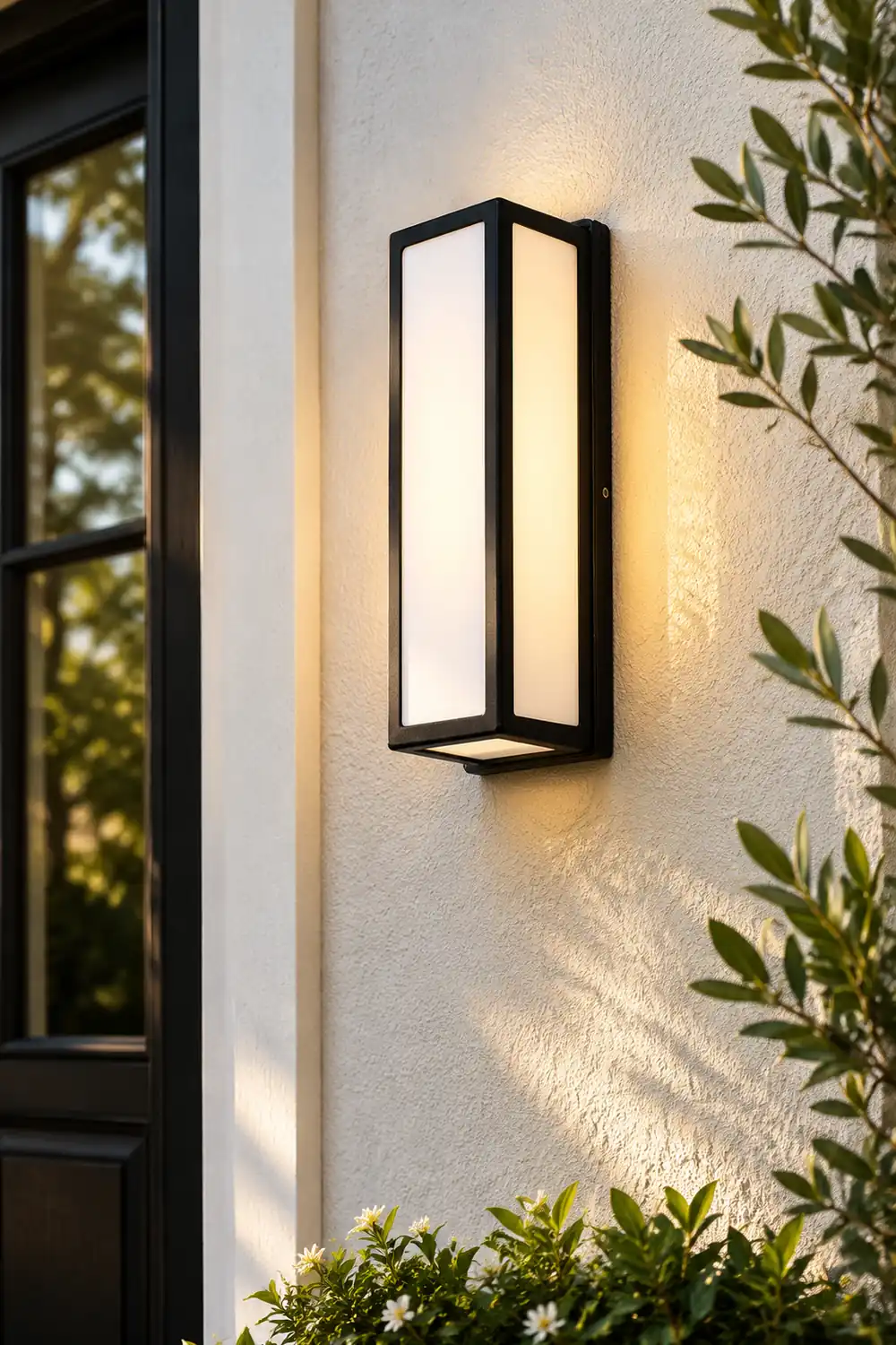 Orr Modern Waterproof Metal Cross Outdoor Wall Lamp, Black - Lumpaz