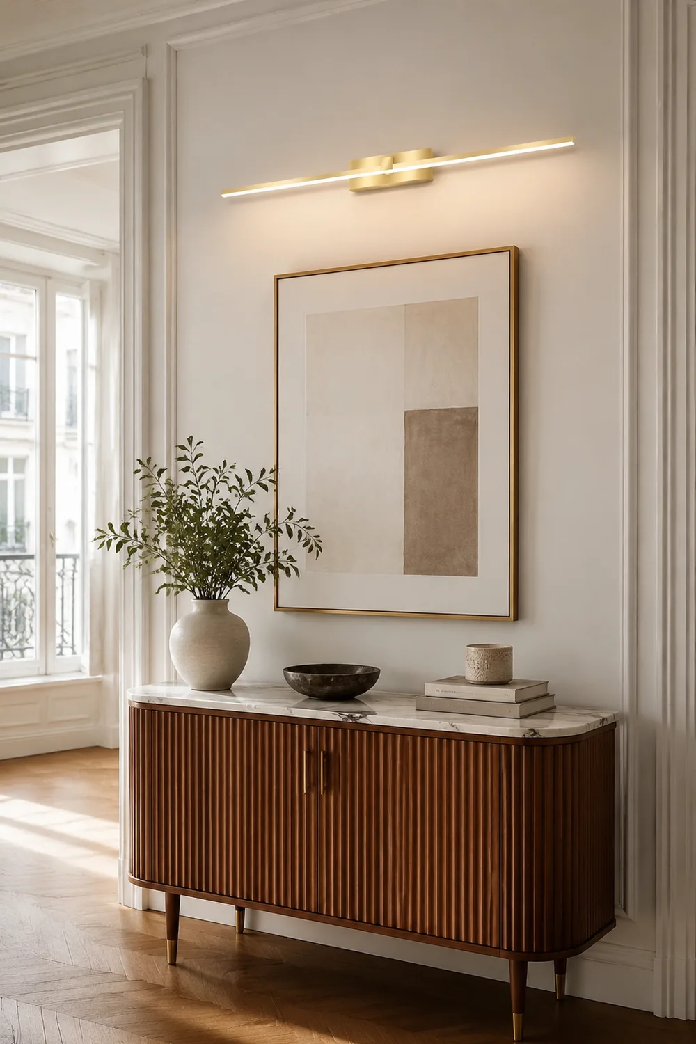Leigh Modern Linear Mirror Vanity Wall Lamp Gold Bathroom Bedroom - Lumpaz