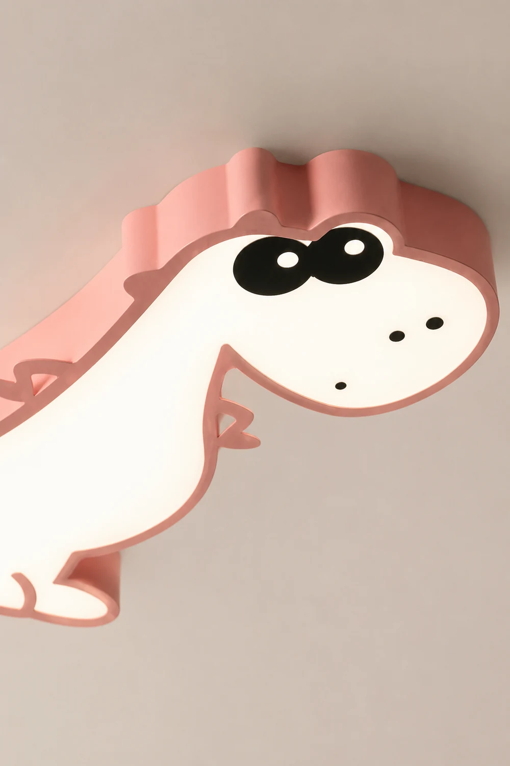 Freja Modern Cute Dragon Acrylic Children Flush Mount Ceiling Light, Green/Pink - Lumpaz