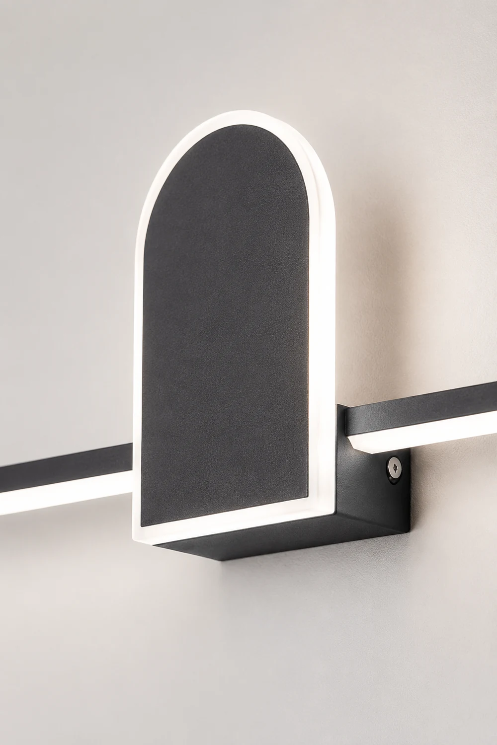 Edge Modern Linear Geometric Vanity Wall Light, Black/White - Lumpaz