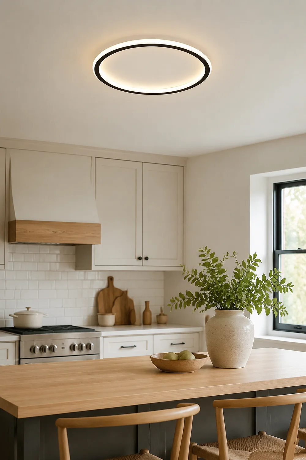 Quinn Flush Mount Ceiling Light Modern LED Round Hollow - Lumpaz