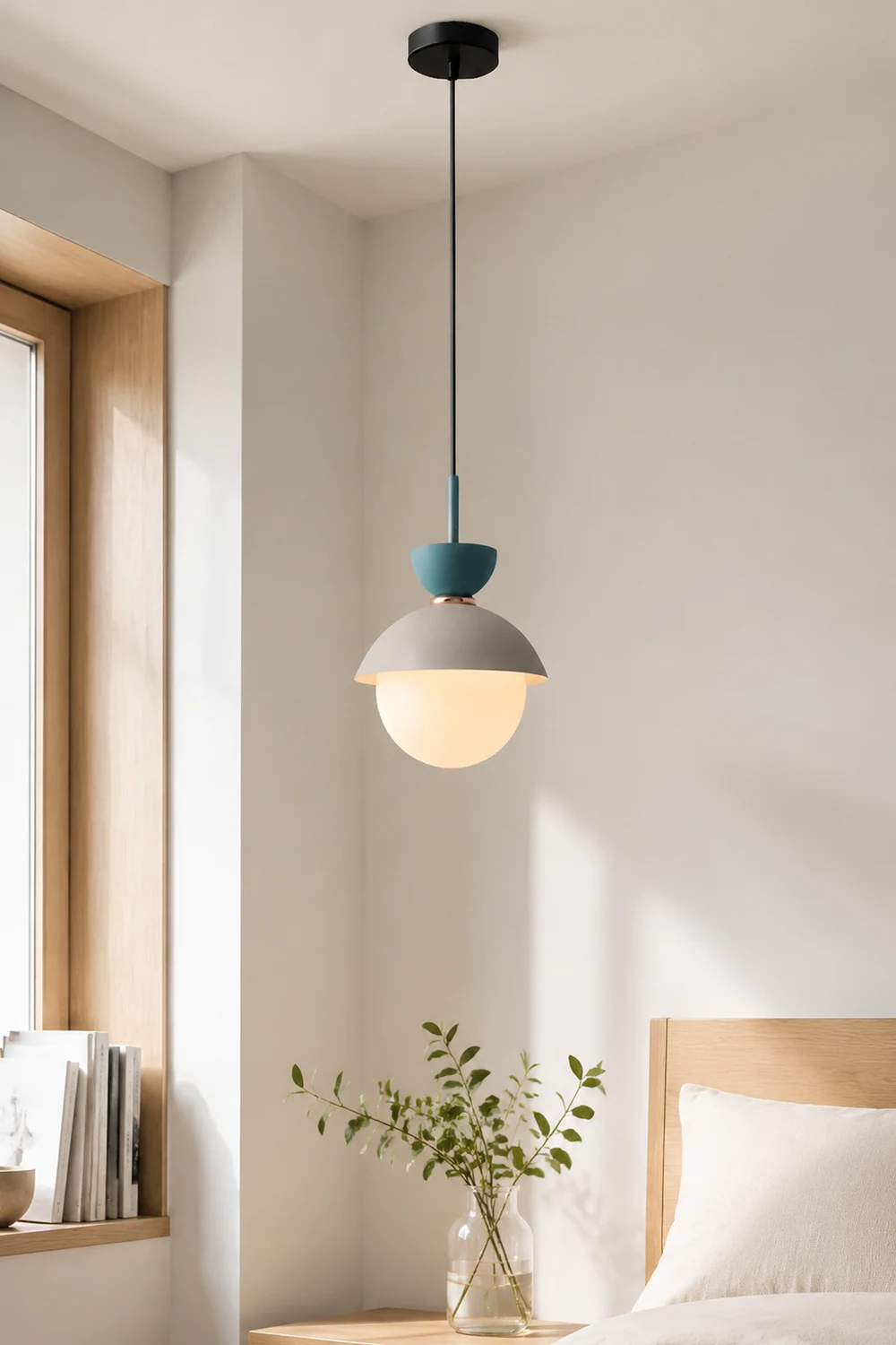 Cairns Nordic Metal Colorful Globe Pendant Light, Bedroom - Lumpaz