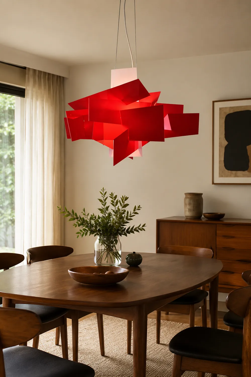 Renée Artistry Spliced Simole Pendant Light, White/Red - Lumpaz