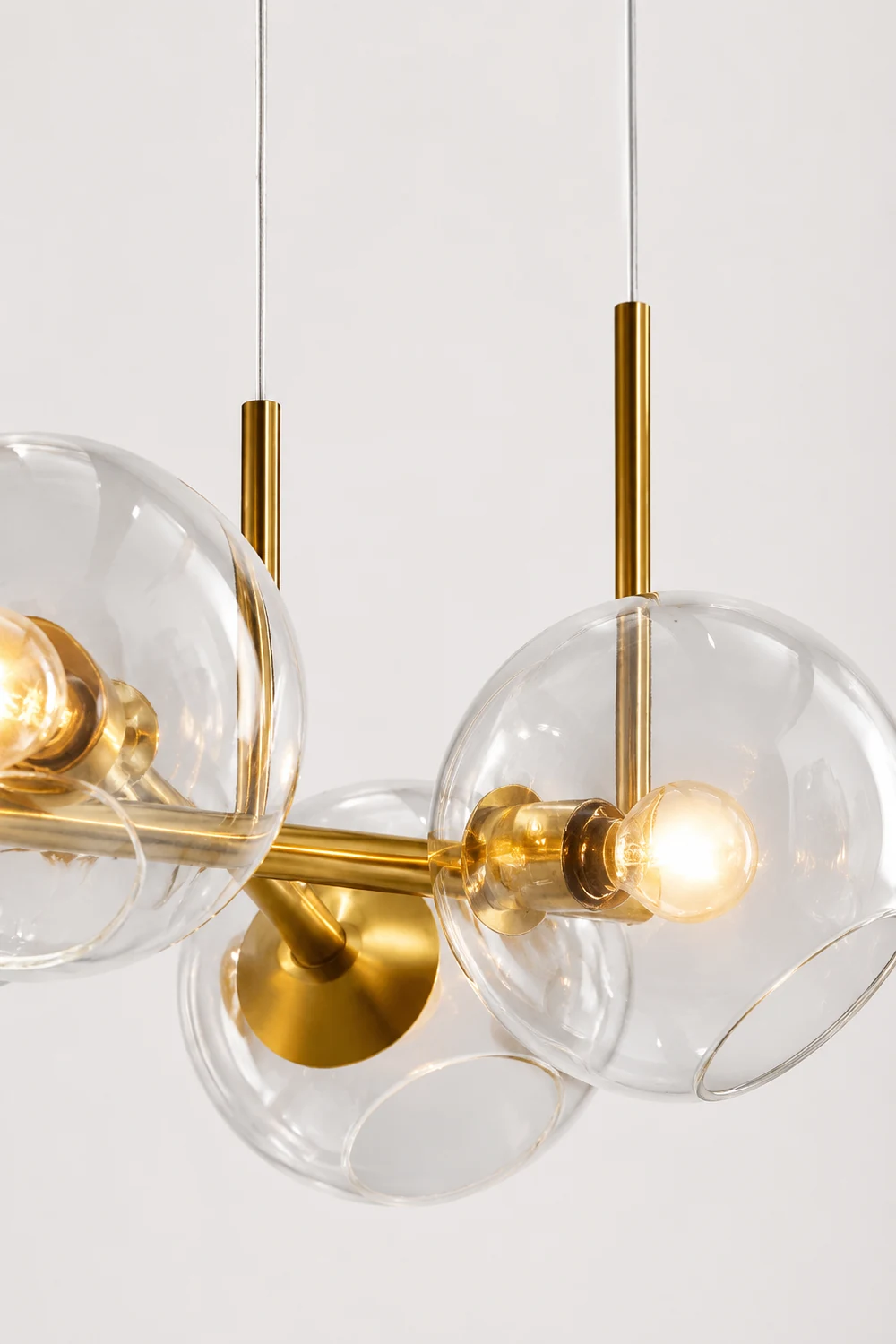 Valentina Modern Glass Globe Bubble Pendant Light Black/Gold Living Room - Lumpaz