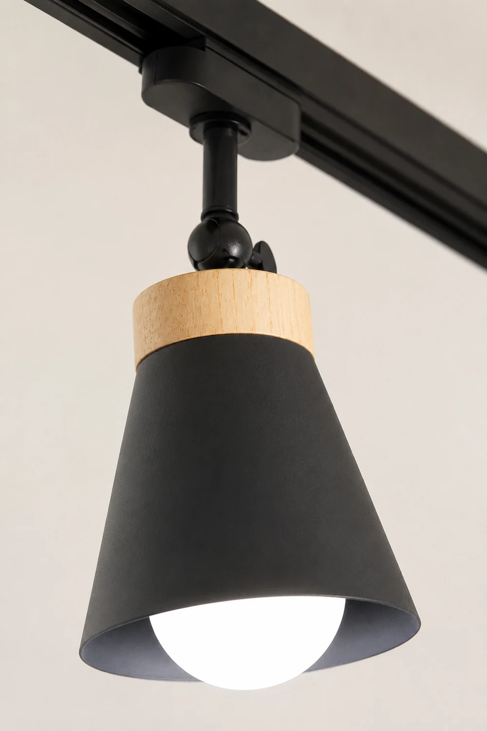 Haney Nordic Modern Cone Metal LED Ceiling Light Spotlight, Black/White - Lumpaz
