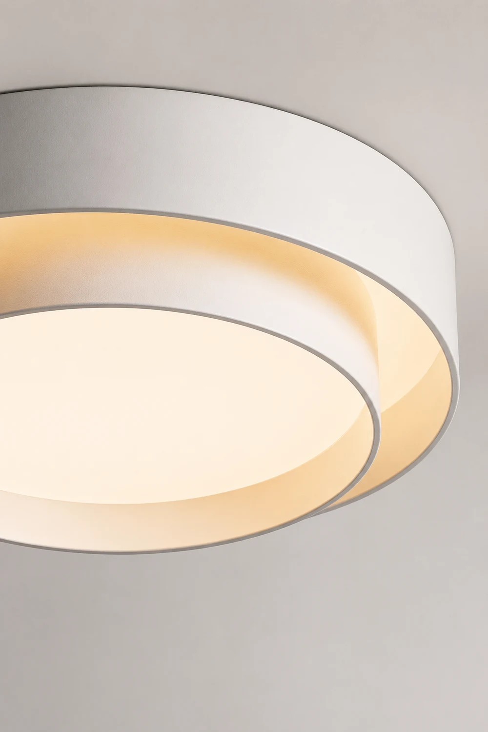 Quinn Nordic Art Deco White Circular Flush Mount Ceiling Light - Lumpaz