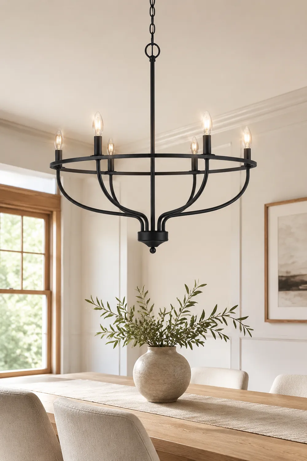 Silva Industrial Metal Candle Chandelier Black/Champagne Living Room/Bedroom - Lumpaz