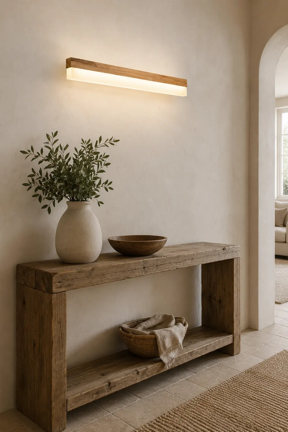 Ozawa Modern Rectangular/Arc Shape Wood/Metal Wall Lamp - Lumpaz