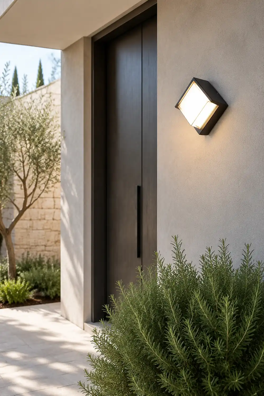 Orr Modern Square Metal Outdoor Wall Lamp, Black/White - Lumpaz