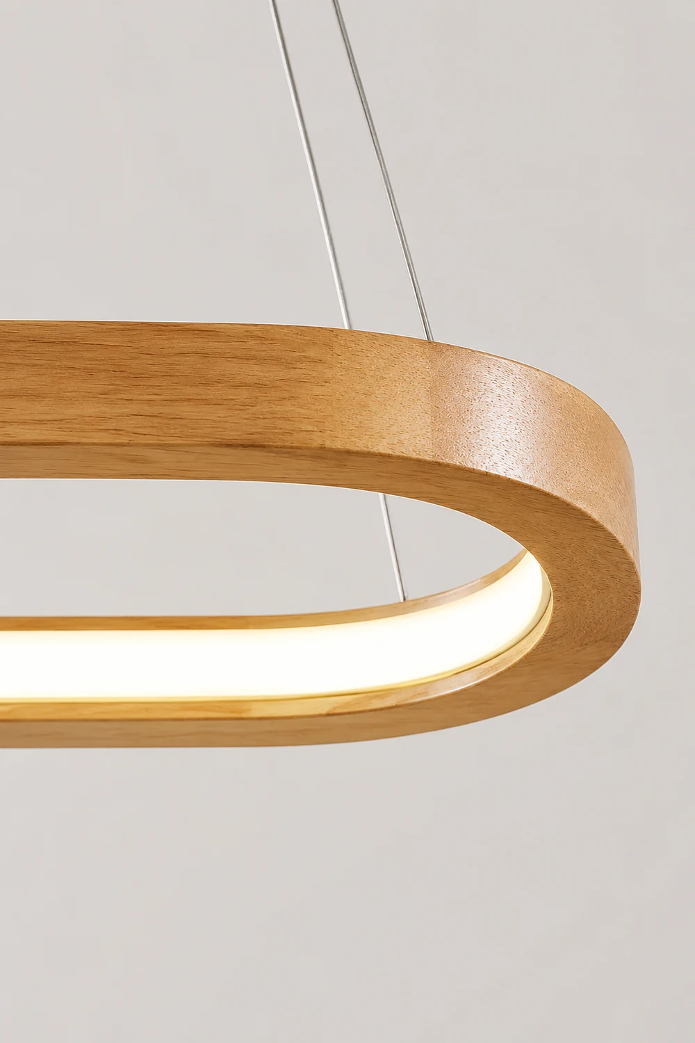 Ozawa Contemporary Oval Wooden Pendant Light Dining Room - Lumpaz