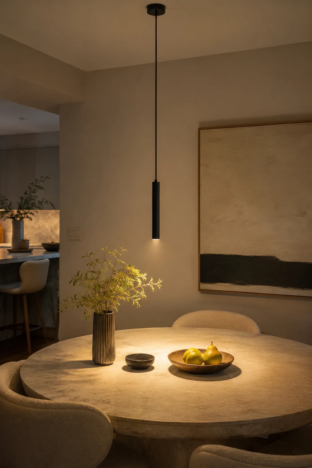Sanna Minimalist LED Metal Pendant Light Black Living Room/Bedroom - Lumpaz
