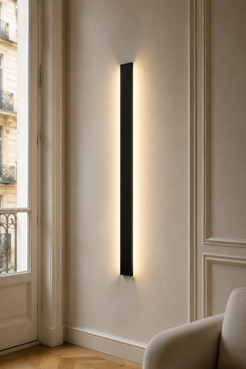 Edge Minimalist Wall Lamp, Black/White - Lumpaz