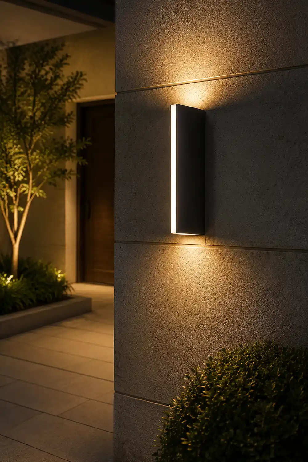 Orr Modern Triangular Prism Metal Outdoor Wall Lamp, Black/Silver - Lumpaz