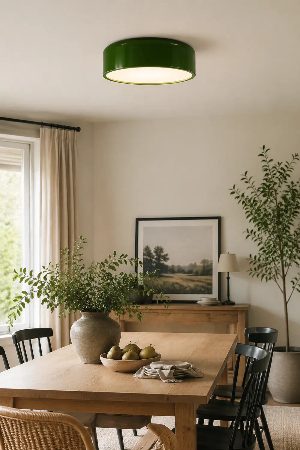 Morandi Vintage LED Ceiling Light White Red Study Bedroom Kitchen - Lumpaz